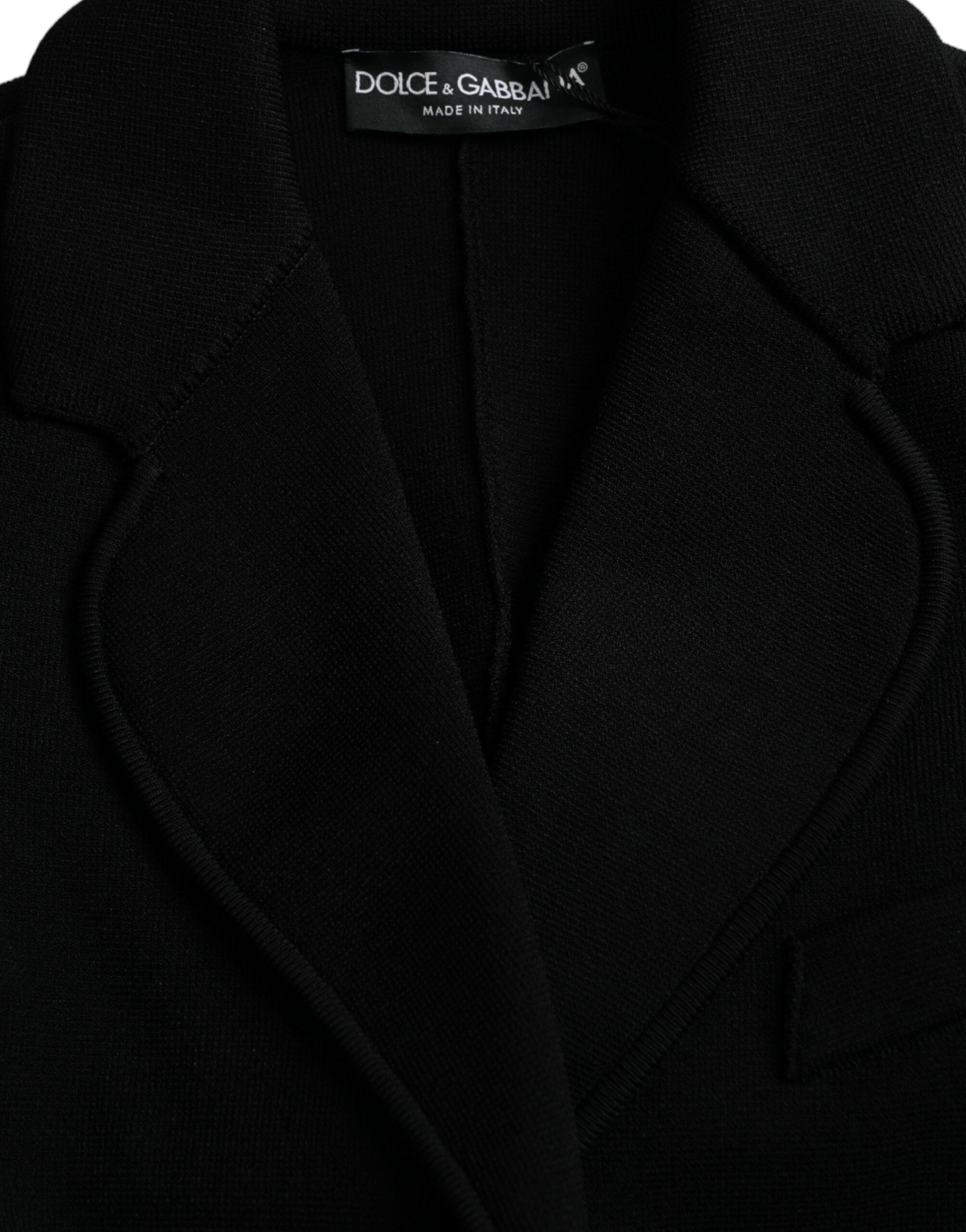 Dolce & Gabbana Black Viscose Single Breasted Blazer Jacket