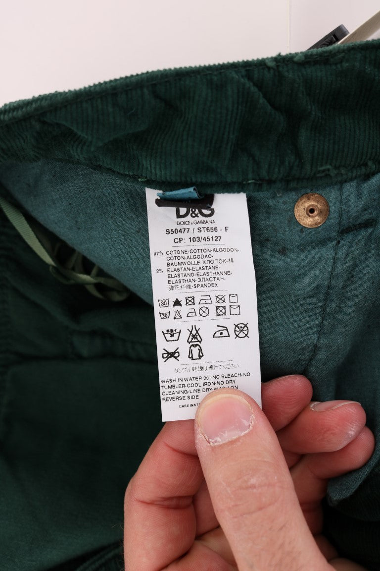Dolce & Gabbana Green Cotton Corduroys Jeans