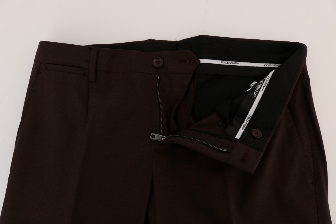 Dolce & Gabbana Purple Wool Stretch Formal Pants