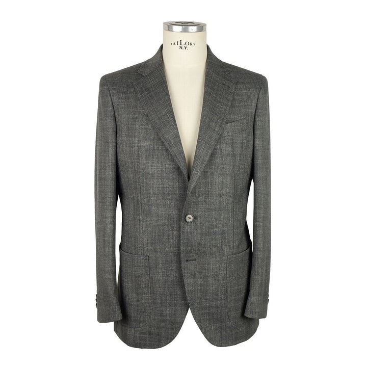 Emilio Romanelli Gray Wool Men Blazer