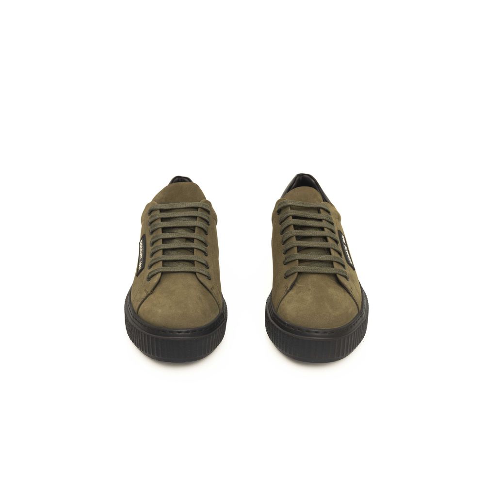 Cerruti 1881 Green Cowhide Men Sneaker