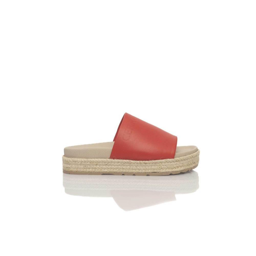 Cerruti 1881 Red Calfskin Women Sandal