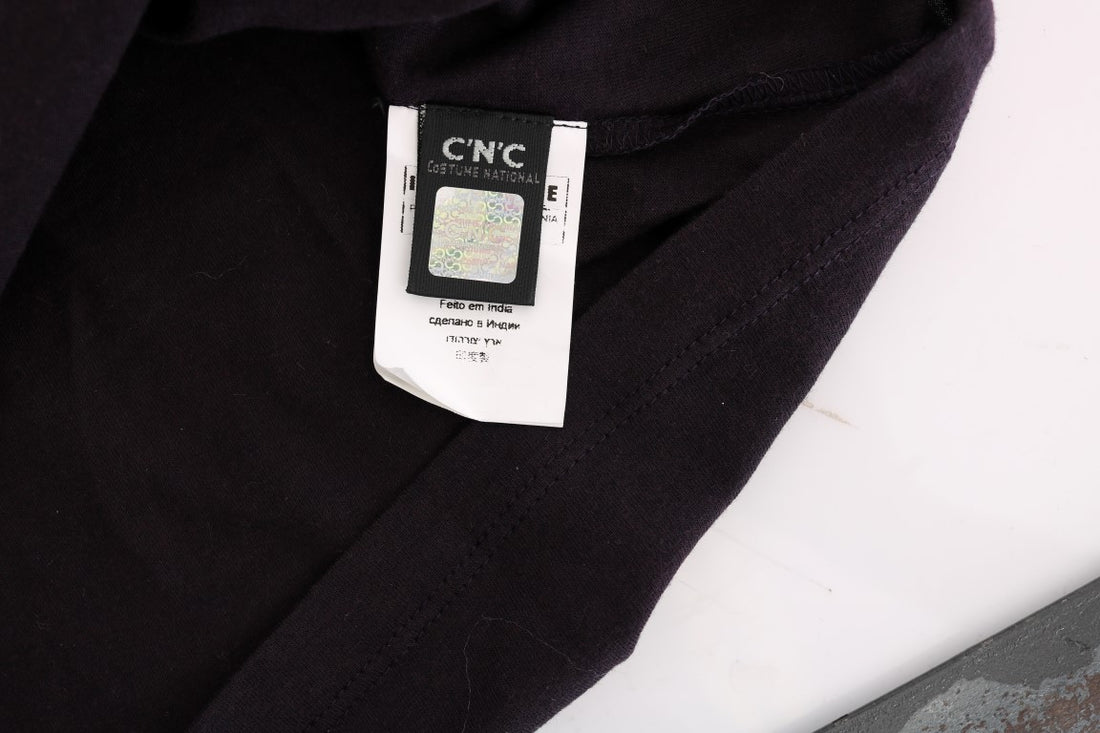 Costume National Purple V-neck Cotton T-shirt