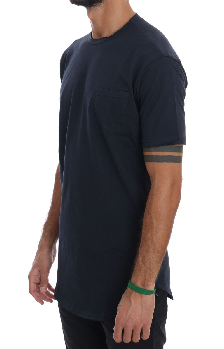 Daniele Alessandrini Blue Cotton Crewneck T-Shirt