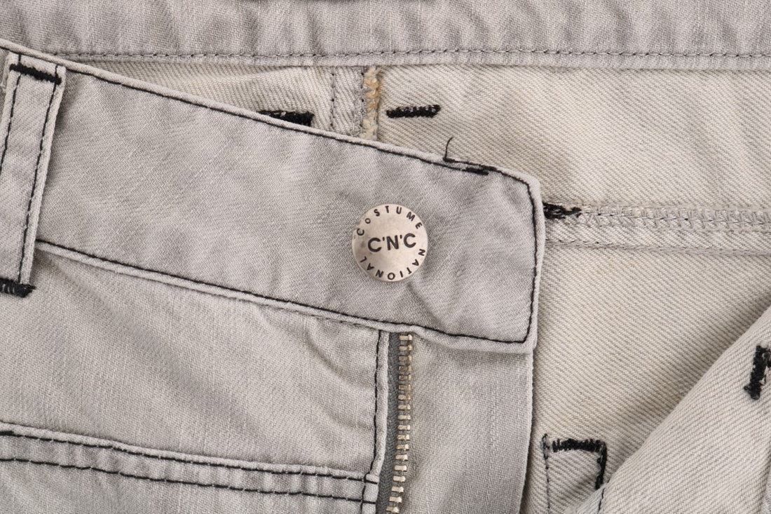 Costume National Gray Wash Cotton Slim Jeans