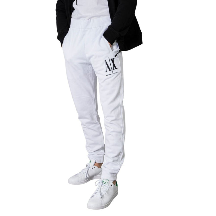 Armani Exchange White Cotton Joggers Workout Pant
