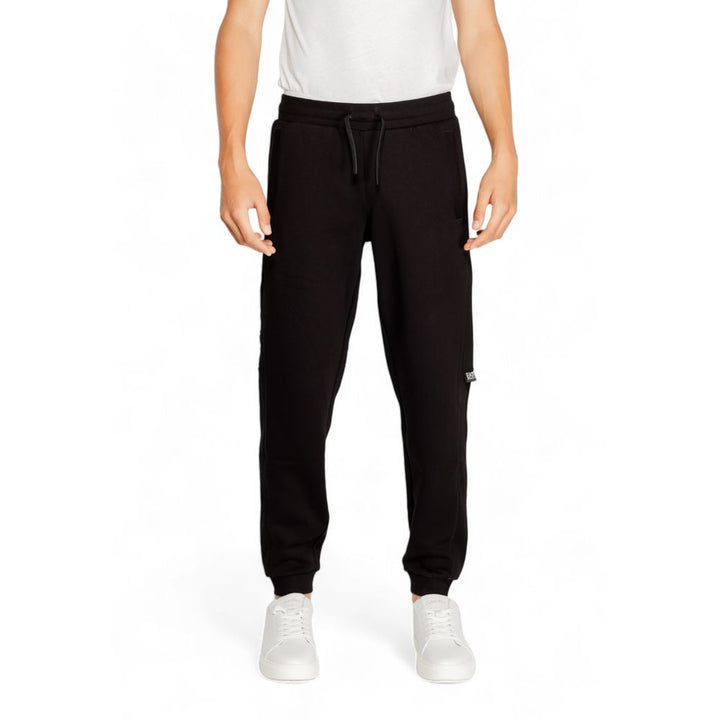 EA7 Emporio Armani Black Cotton Joggers Workout Pant