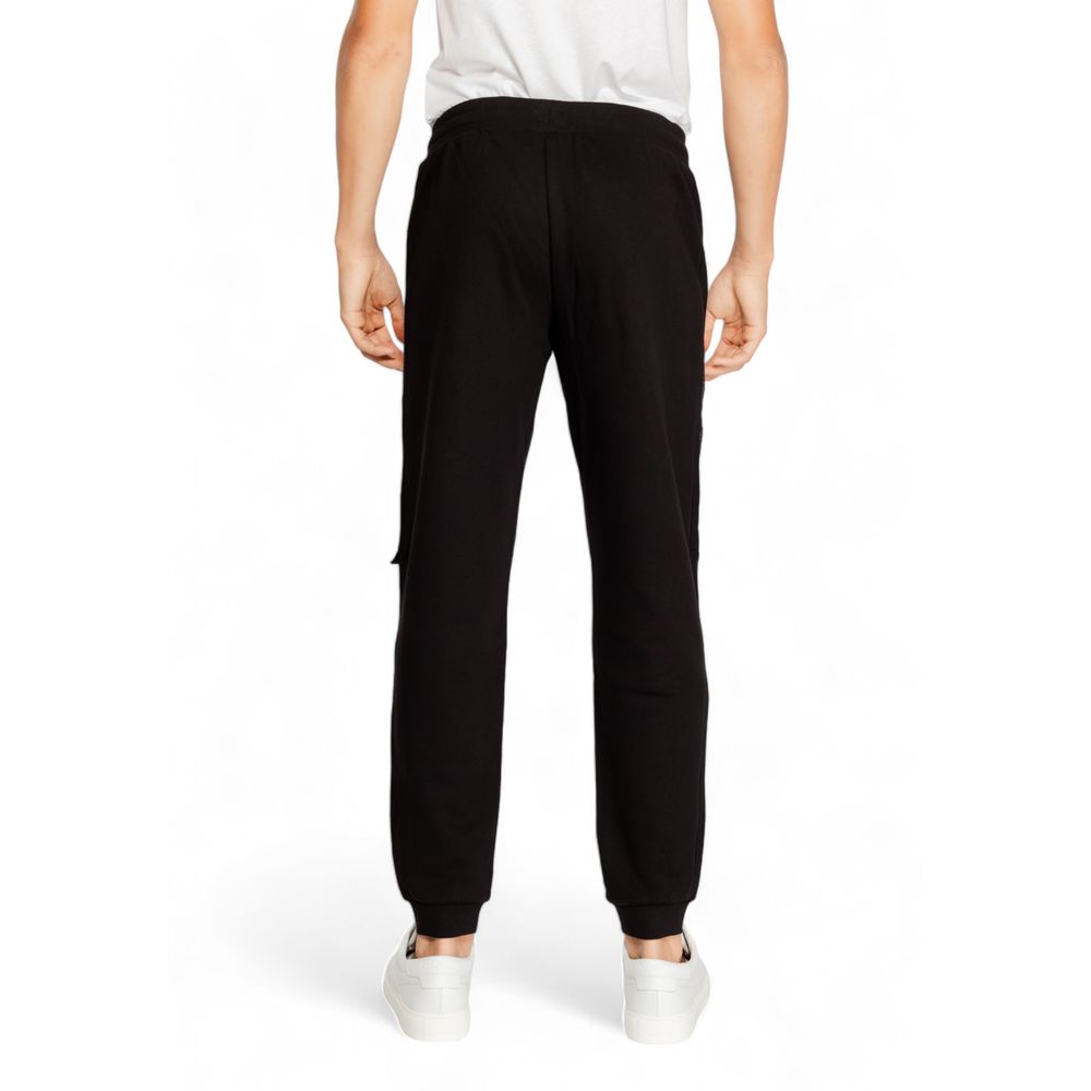 EA7 Emporio Armani Black Cotton Joggers Workout Pant