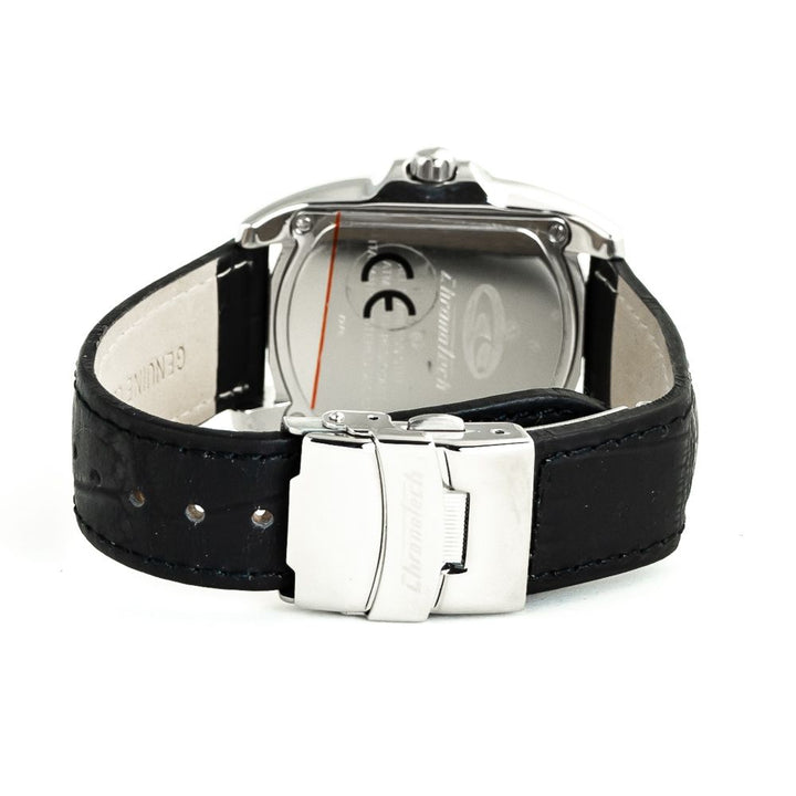 Chronotech Black Leather Dress Watch