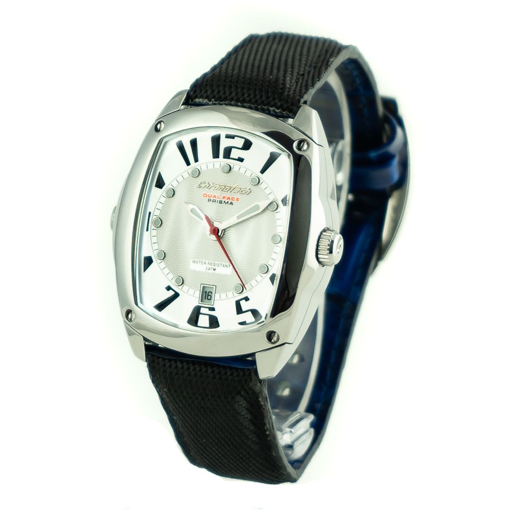 Chronotech Black Leather Dress Watch