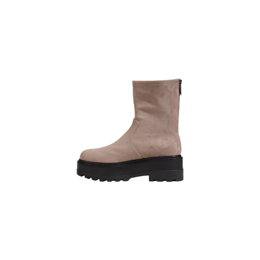 Calvin Klein Jeans Beige Recycled Polyester Ankle Boots