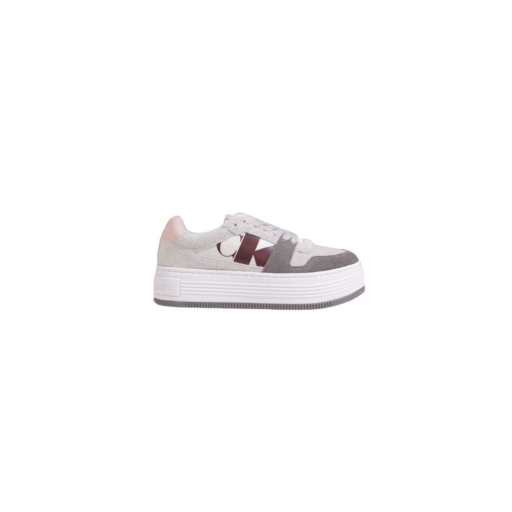 Calvin Klein Jeans Gray Leather Platform Sneakers