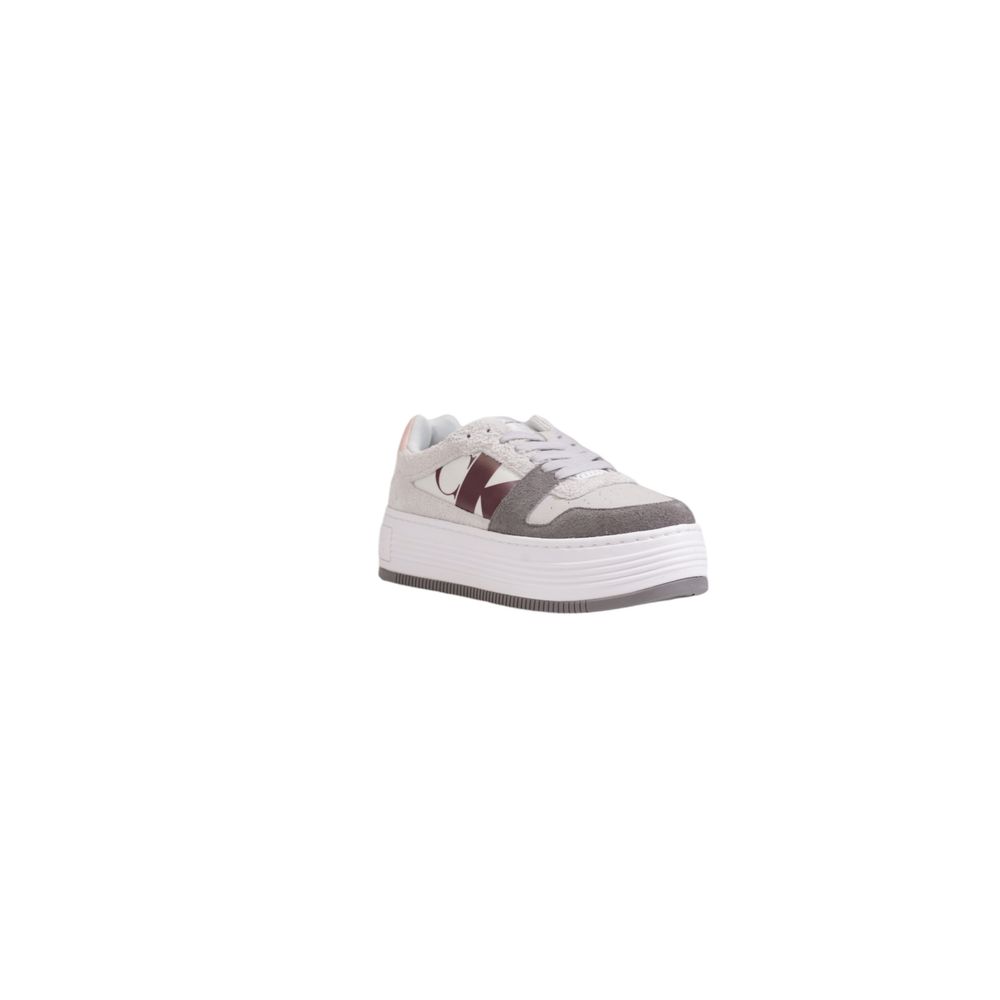 Calvin Klein Jeans Gray Leather Platform Sneakers