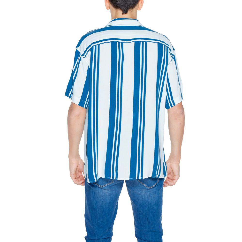 Jack Jones Blue Viscose Shortsleeve Shirt