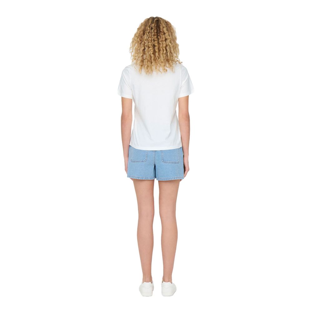 Jacqueline De Yong White Cotton T-Shirt