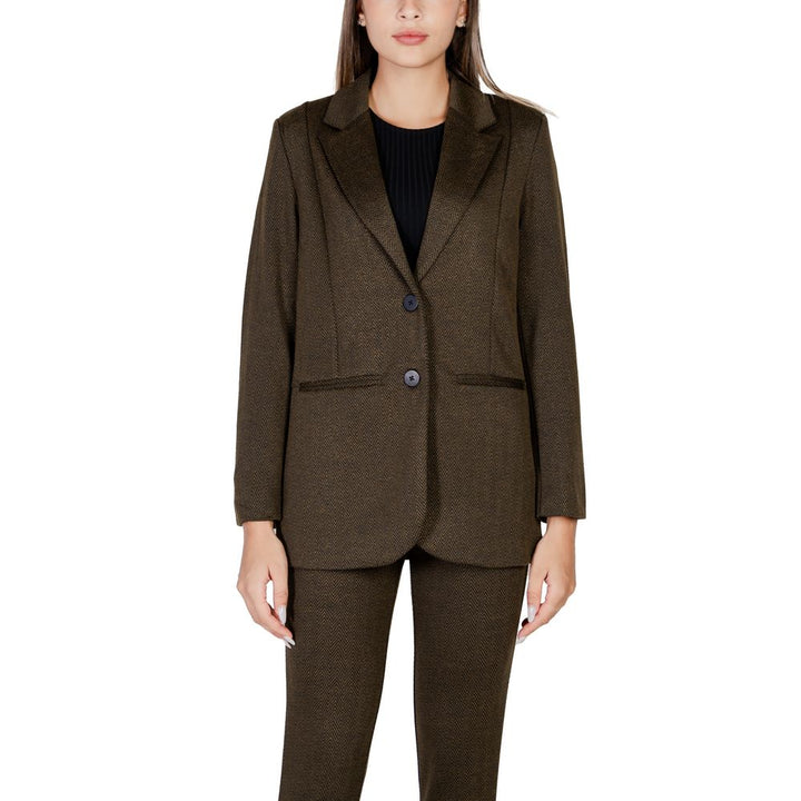 ICHI Green Polyester Blazer