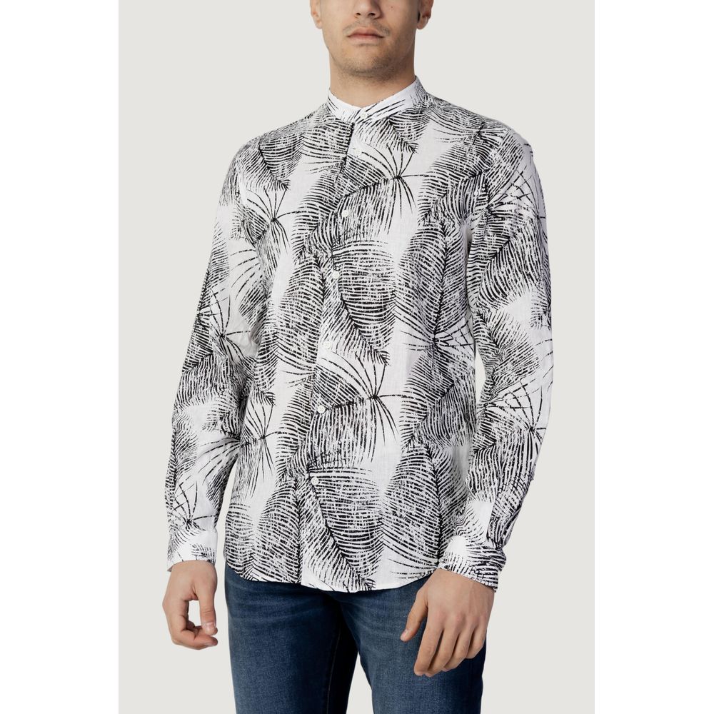 Antony Morato Black Linen Pattern Shirt