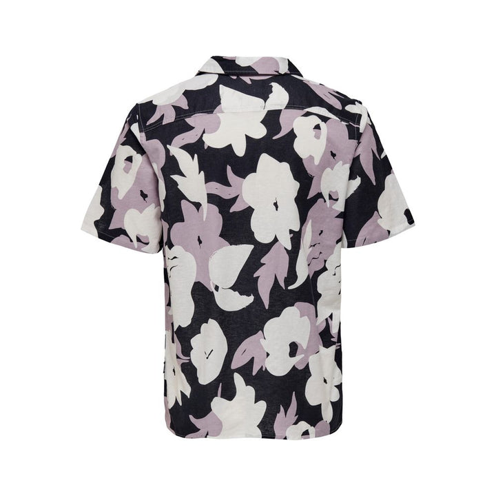Only & Sons Purple Linen Shortsleeve Shirt