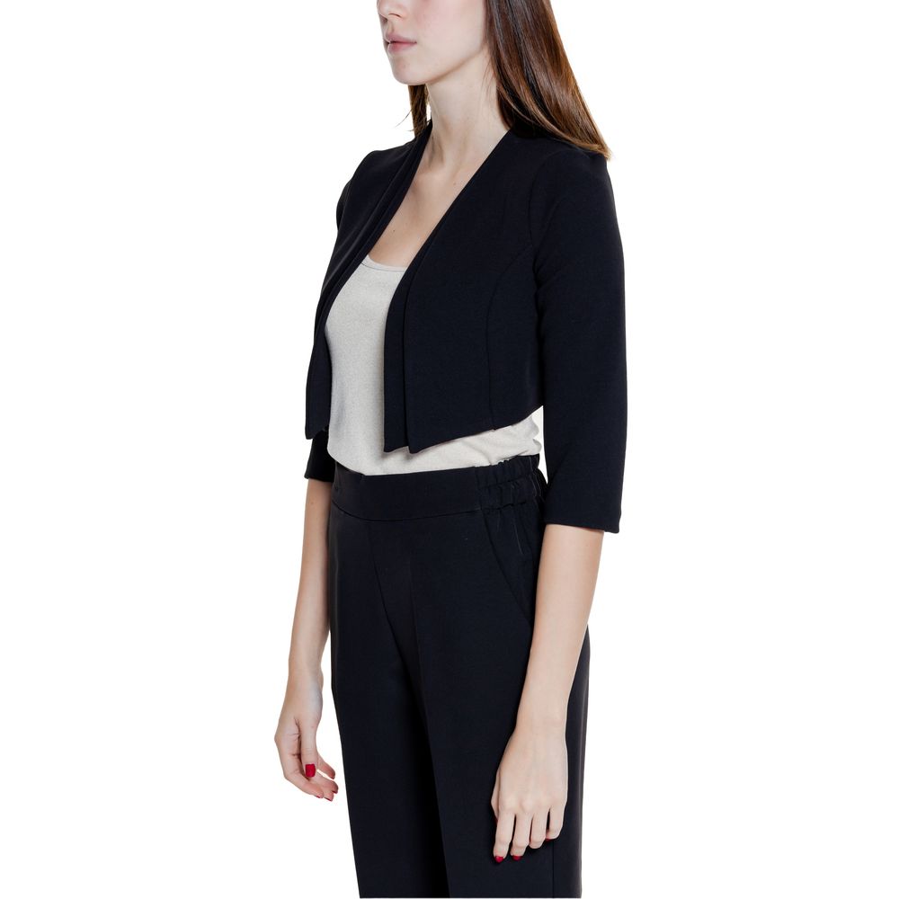 Rinascimento Black Polyester Sleveless Jacket