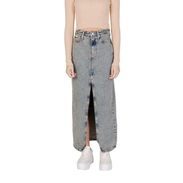 Calvin Klein Jeans Blue Cotton Long Skirt