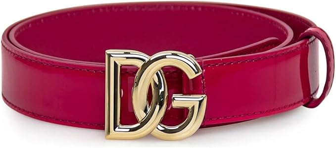 Dolce & Gabbana WOMEN'S Patent Leather Pink belt with DG logo