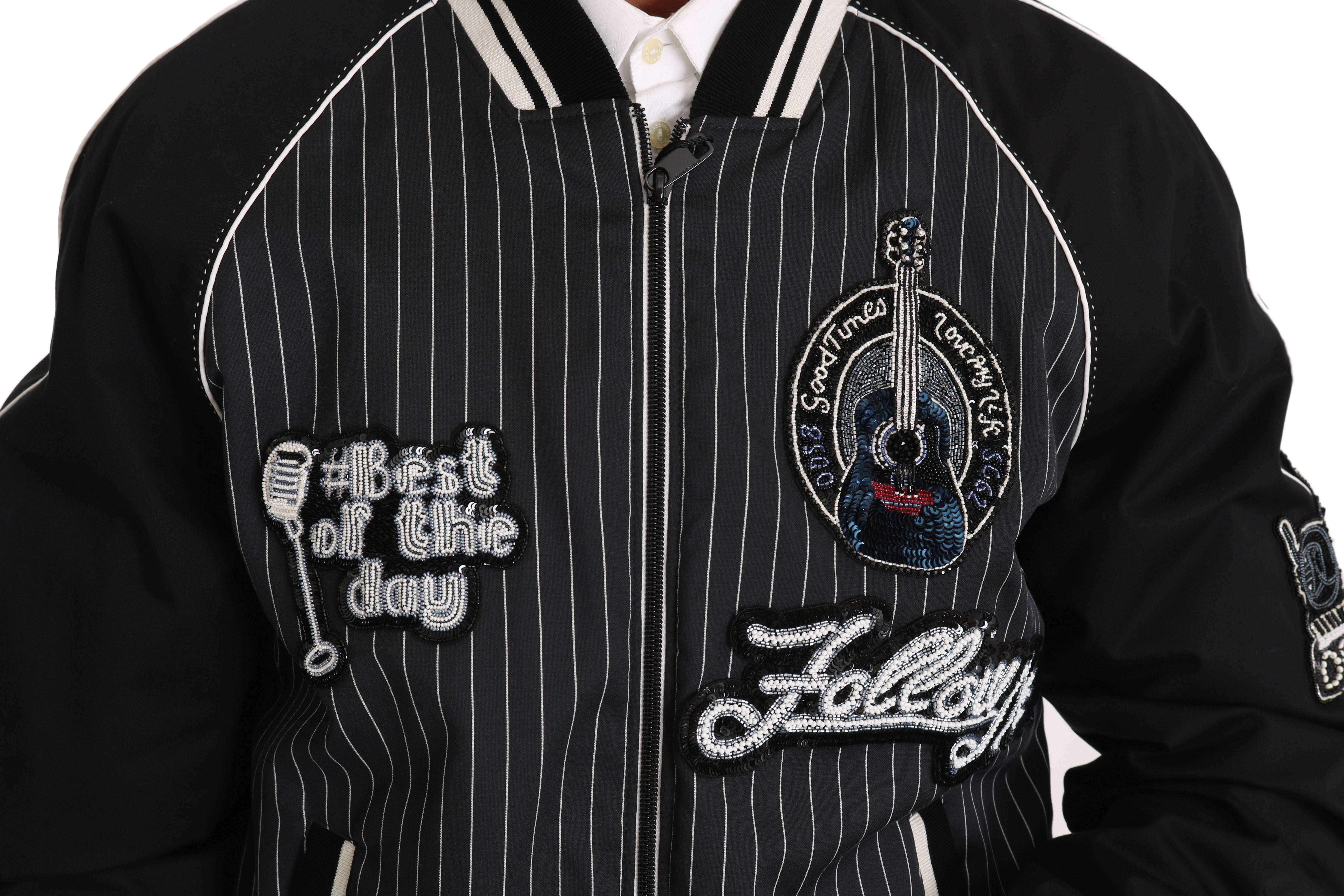 Dolce & Gabbana Black DD58 SG62 Sequined Beaded Jacket