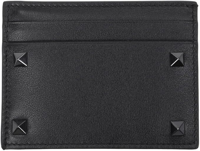 Valentino Garavani Rockstud Credit Card Holder Men Leather Black with Gift Box