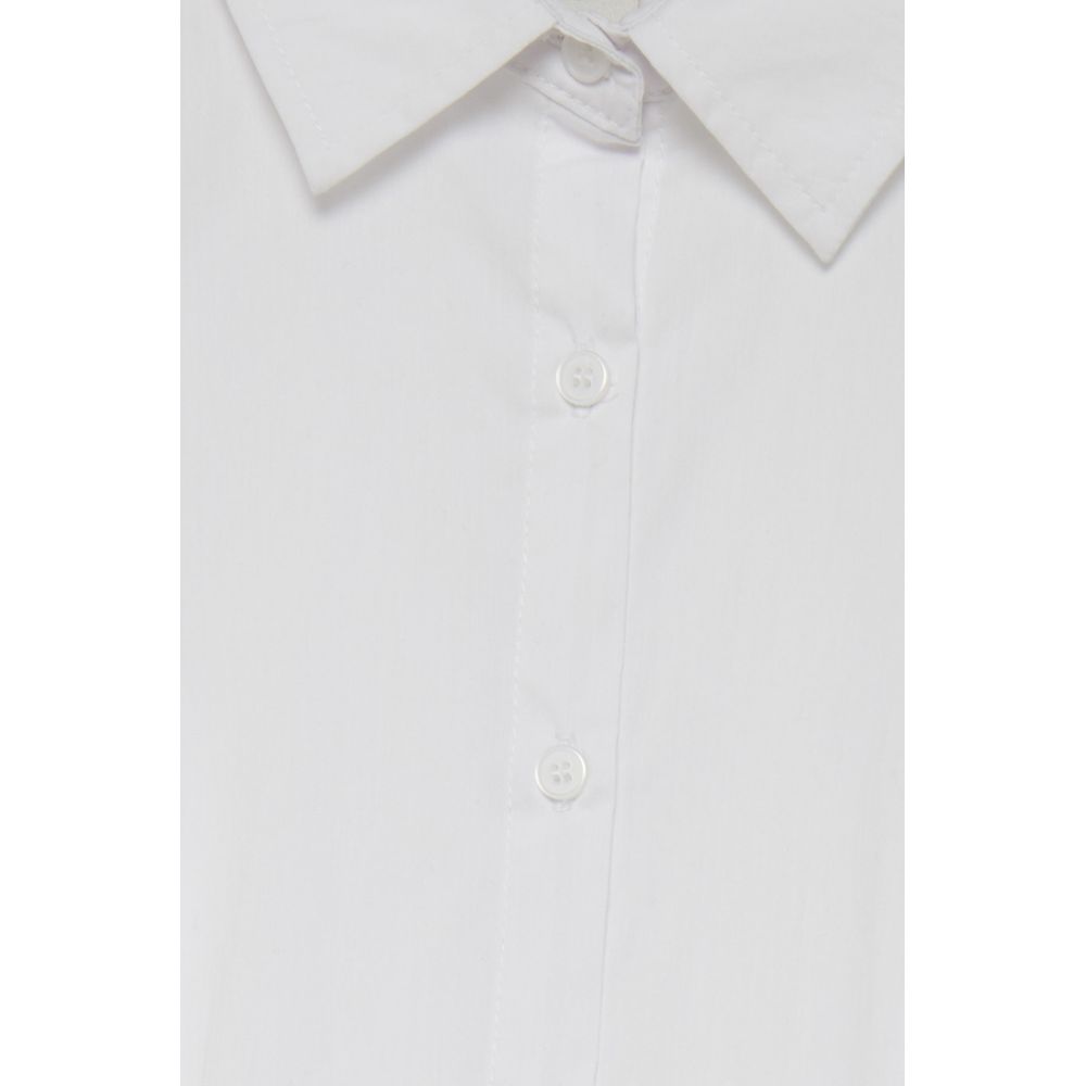 ICHI White Cotton Blouse
