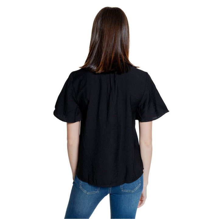 Jacqueline De Yong Black Viscose Shortsleeve