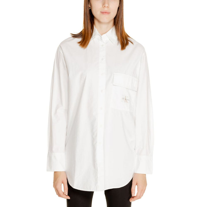 Calvin Klein Jeans White Recycled Cotton Shirt