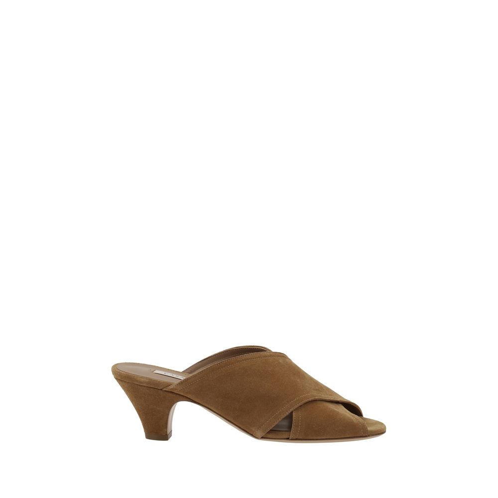 Casadei Brown Calf Leather Bos Taurus Platform Sandals