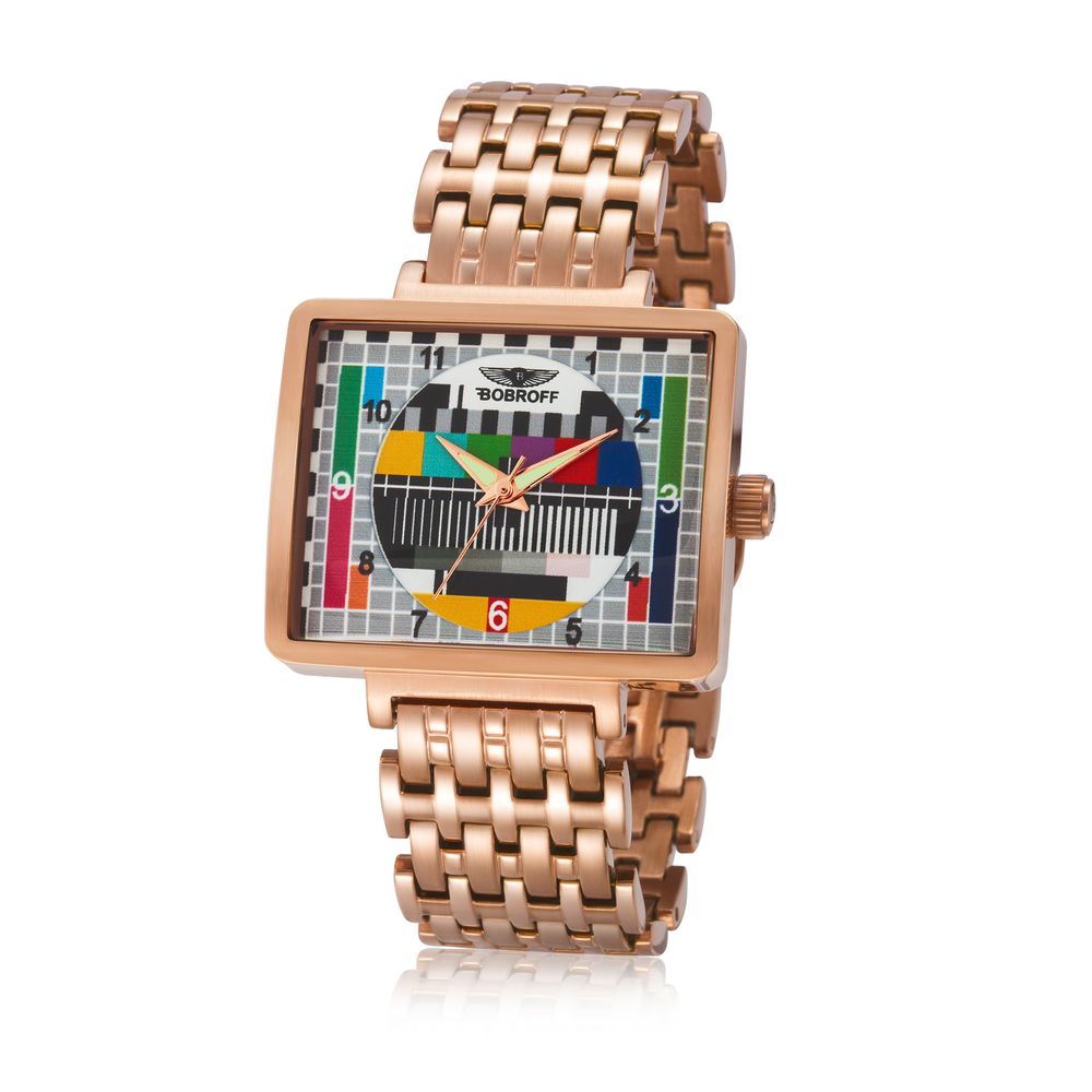Bobroff Bronze Stainless Steel Dress Watch