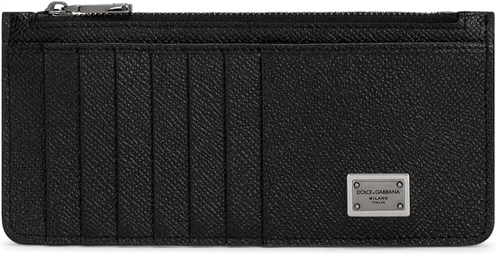 Dolce & Gabbana Men's Calfskin vertical card holder with logo tag in Gift Box