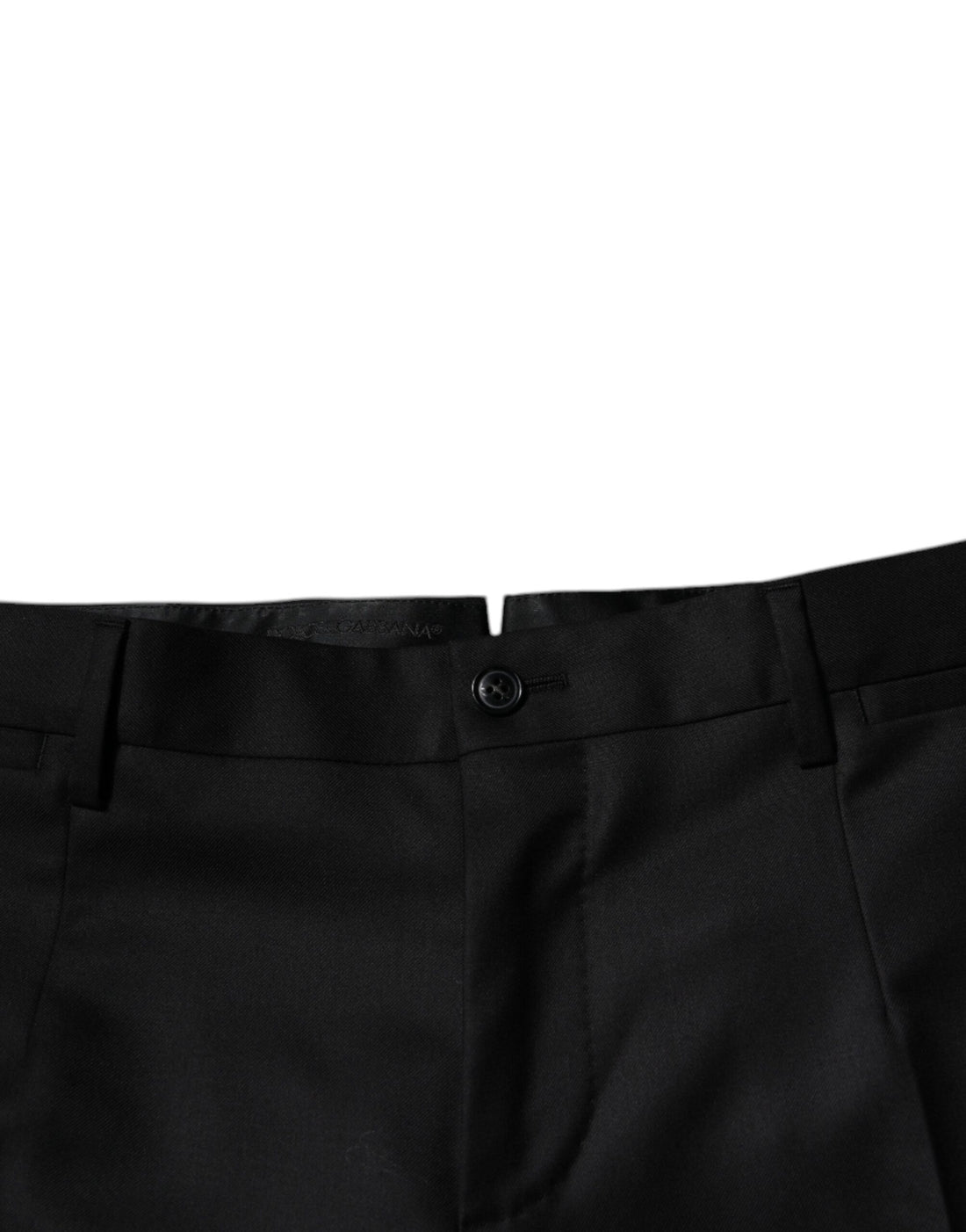 Dolce & Gabbana Black Wool Tapered Formal Dress Pants