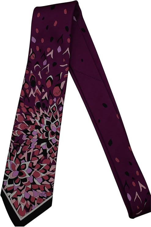 Emilio Pucci Purple Evolving Tapestry Artistic Tie