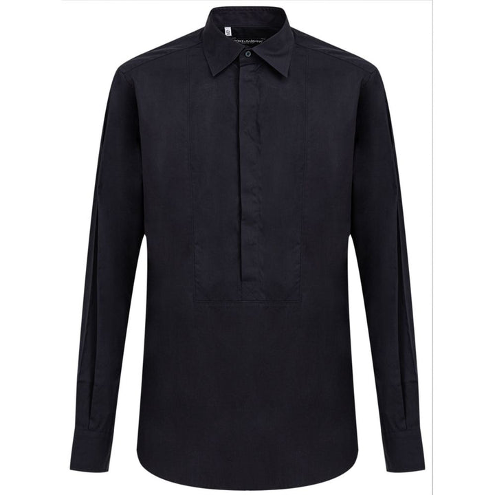 Dolce & Gabbana Navy Blue Cotton Dress Shirt