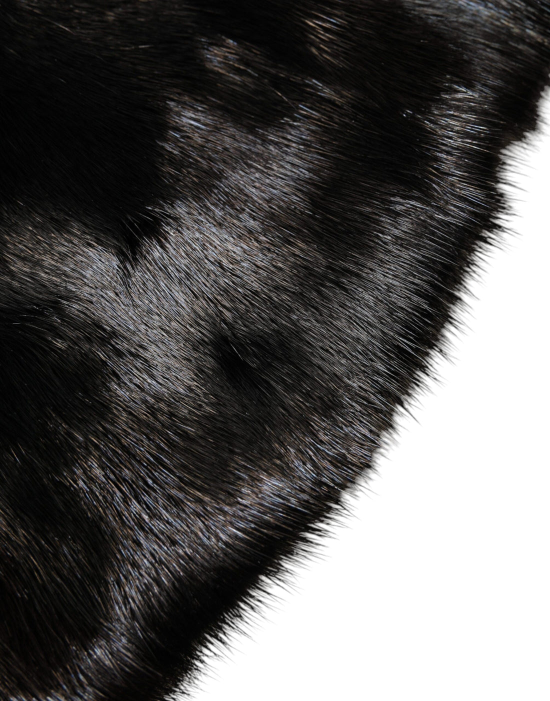 Dolce & Gabbana Black Fur Shawl Neck Wrap Cover Collar Scarf