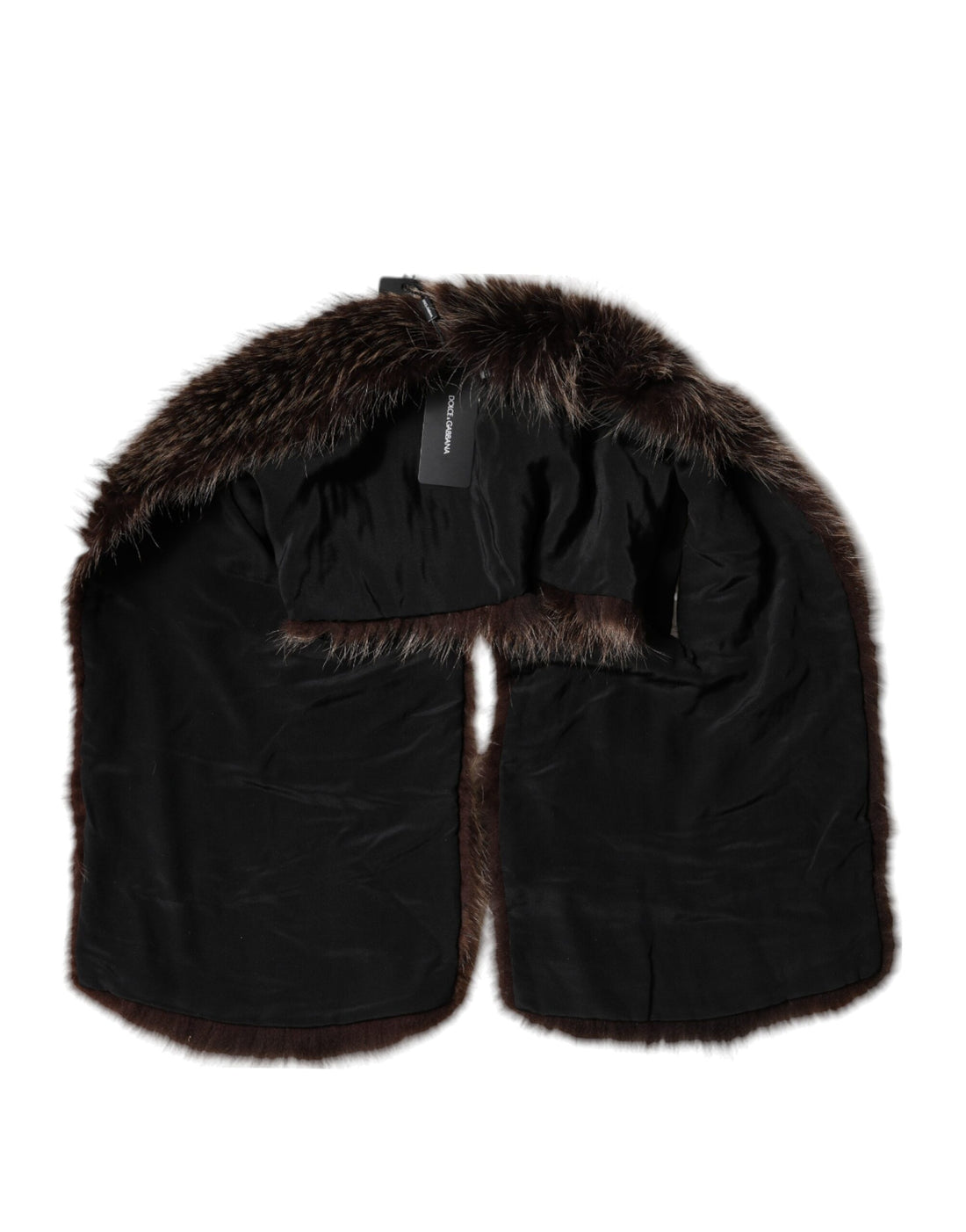 Dolce & Gabbana Brown Raccoon Fur Neck Warmer Winter Scarf