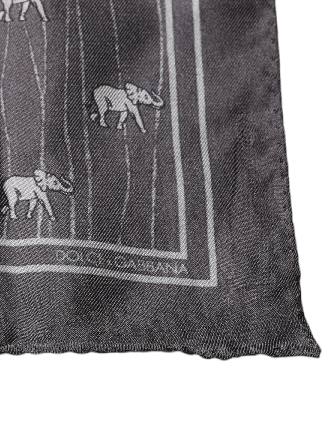 Dolce & Gabbana Brown Elephant Fantasy Handkerchief Scarf