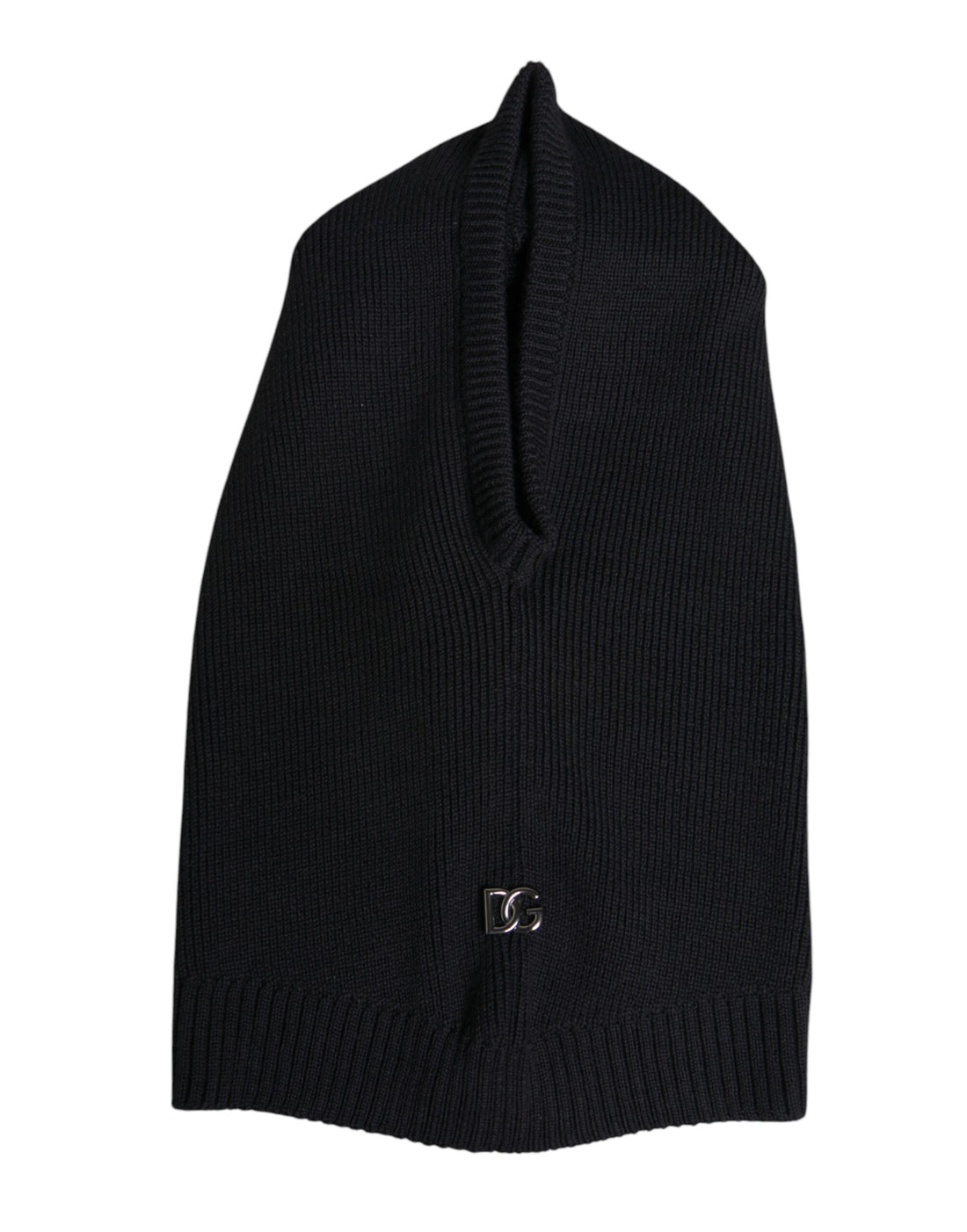 Dolce & Gabbana Black Wool Whole Head Wrap Balaclava Hat