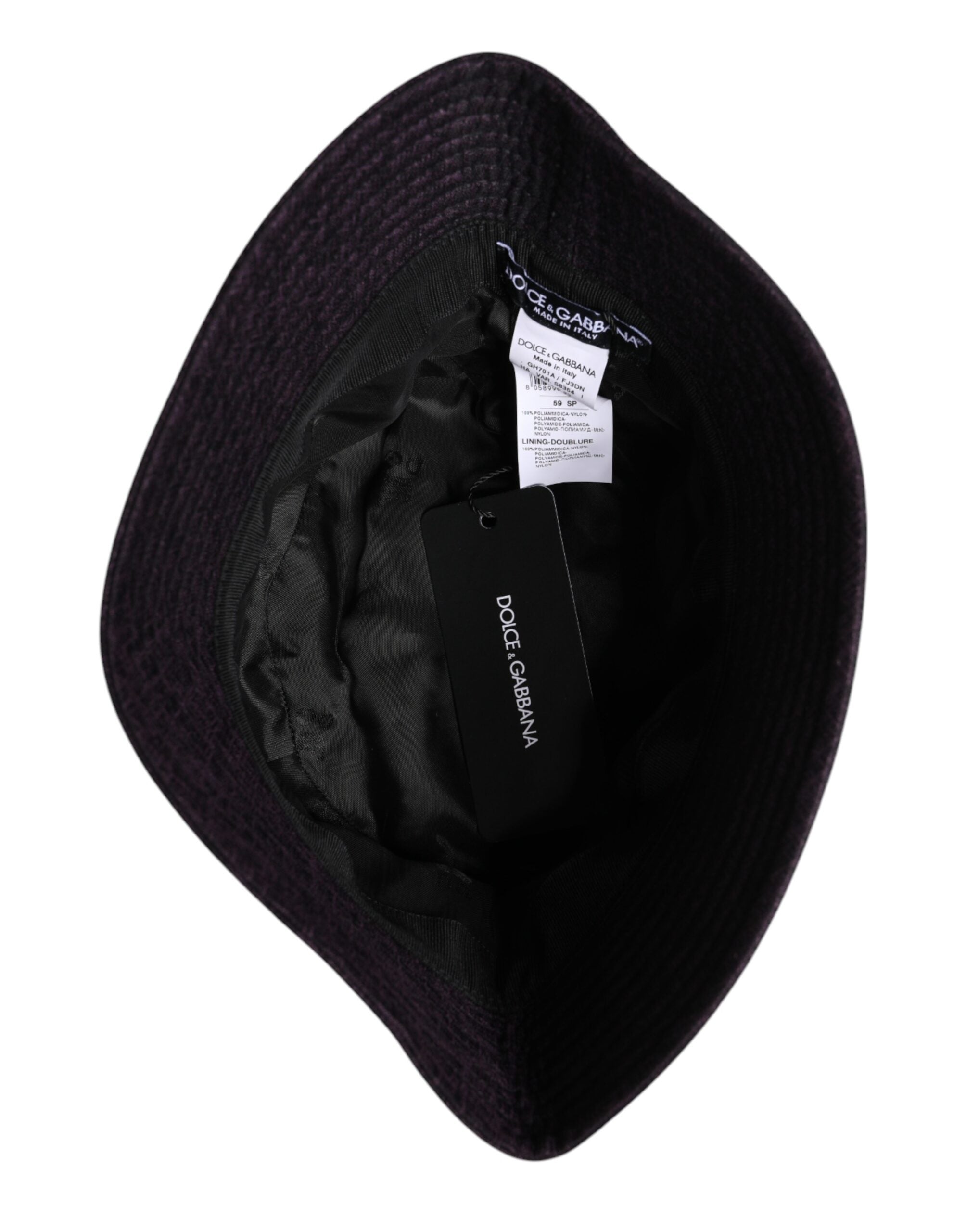 Dolce & Gabbana Black Wide Brim Nylon Bucket Hat