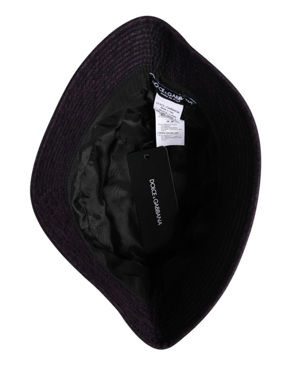 Dolce & Gabbana Black Wide Brim Nylon Bucket Hat