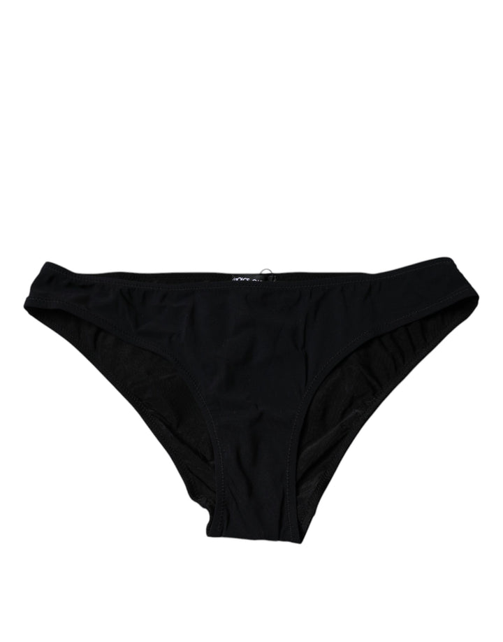 Dolce & Gabbana Black Nylon Stretch Mid Waist Panty Underwear