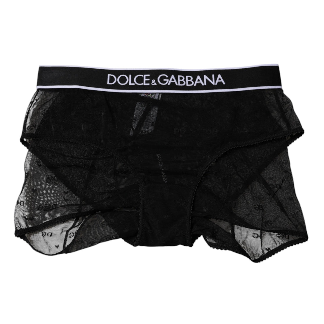 Dolce & Gabbana Black Tulle Nylon Mid Waist Panty Underwear