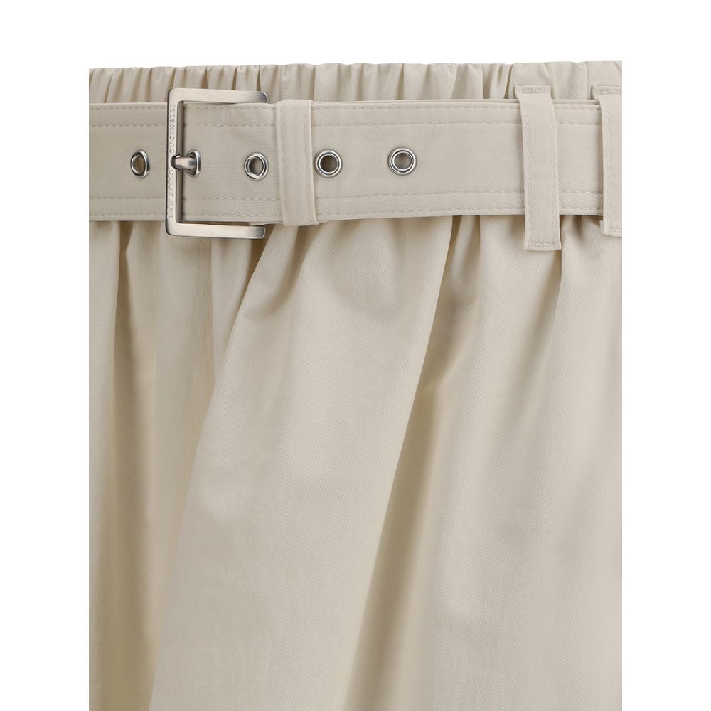 Brunello Cucinelli Cream Wide Long Skirt