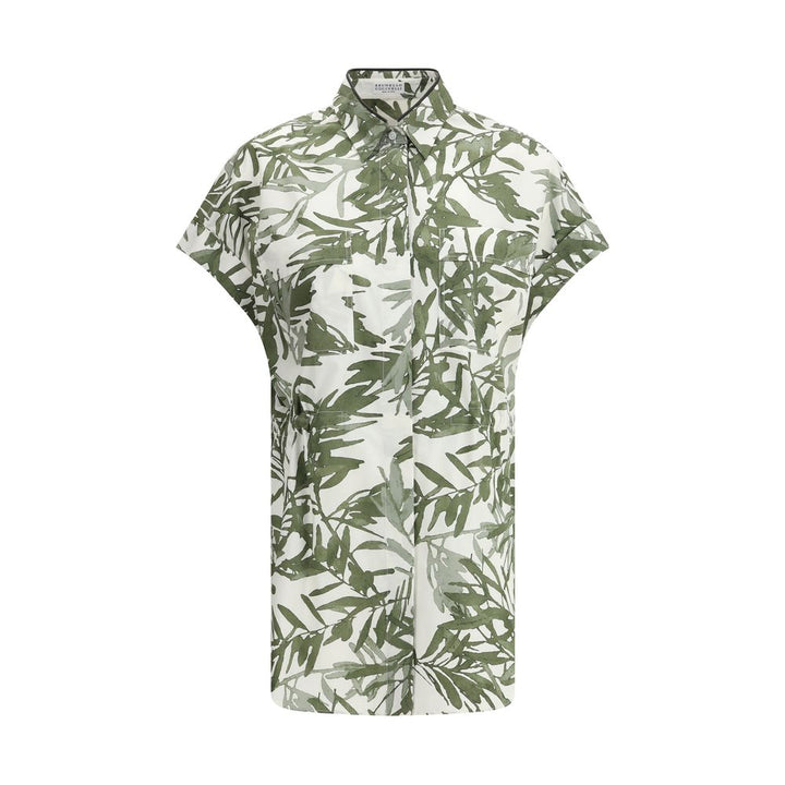 Brunello Cucinelli Leaf print Long Shirt