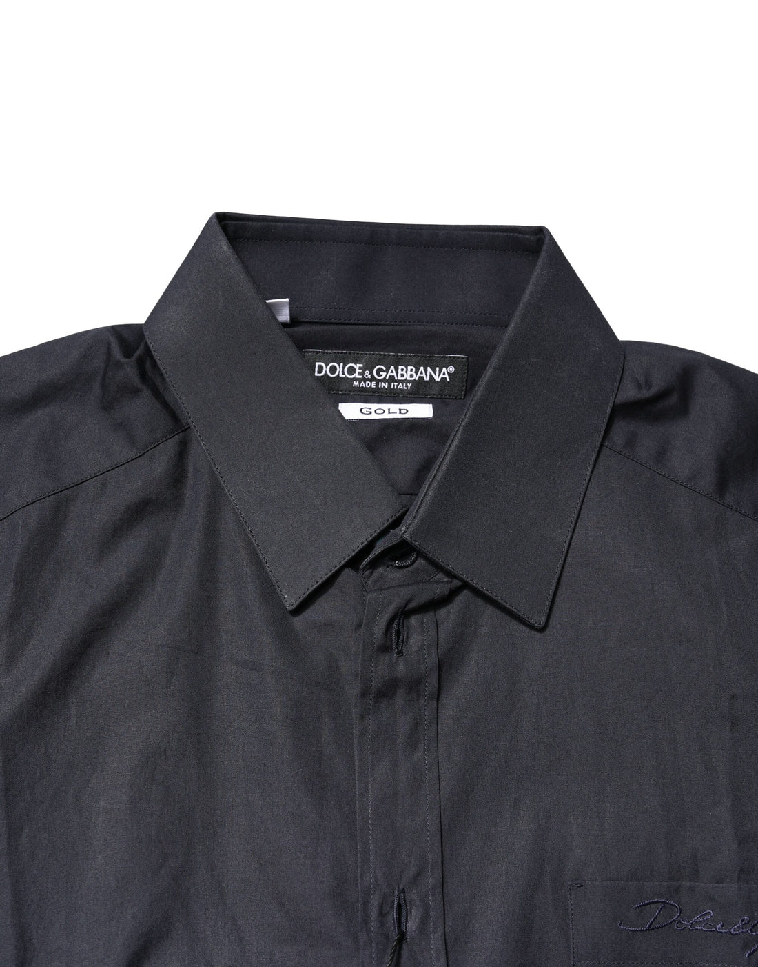 Dolce & Gabbana Dark Blue GOLD Cotton Long Sleeves Dress Shirt