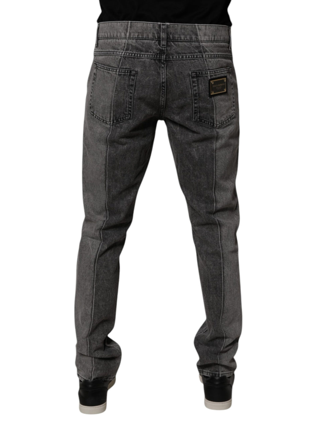 Dolce & Gabbana Two Tone Gray Cotton Denim Jeans