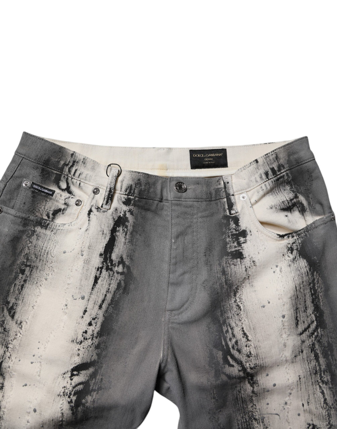 Dolce & Gabbana Gray Tie Dye Cotton Skinny Men Denim Jeans