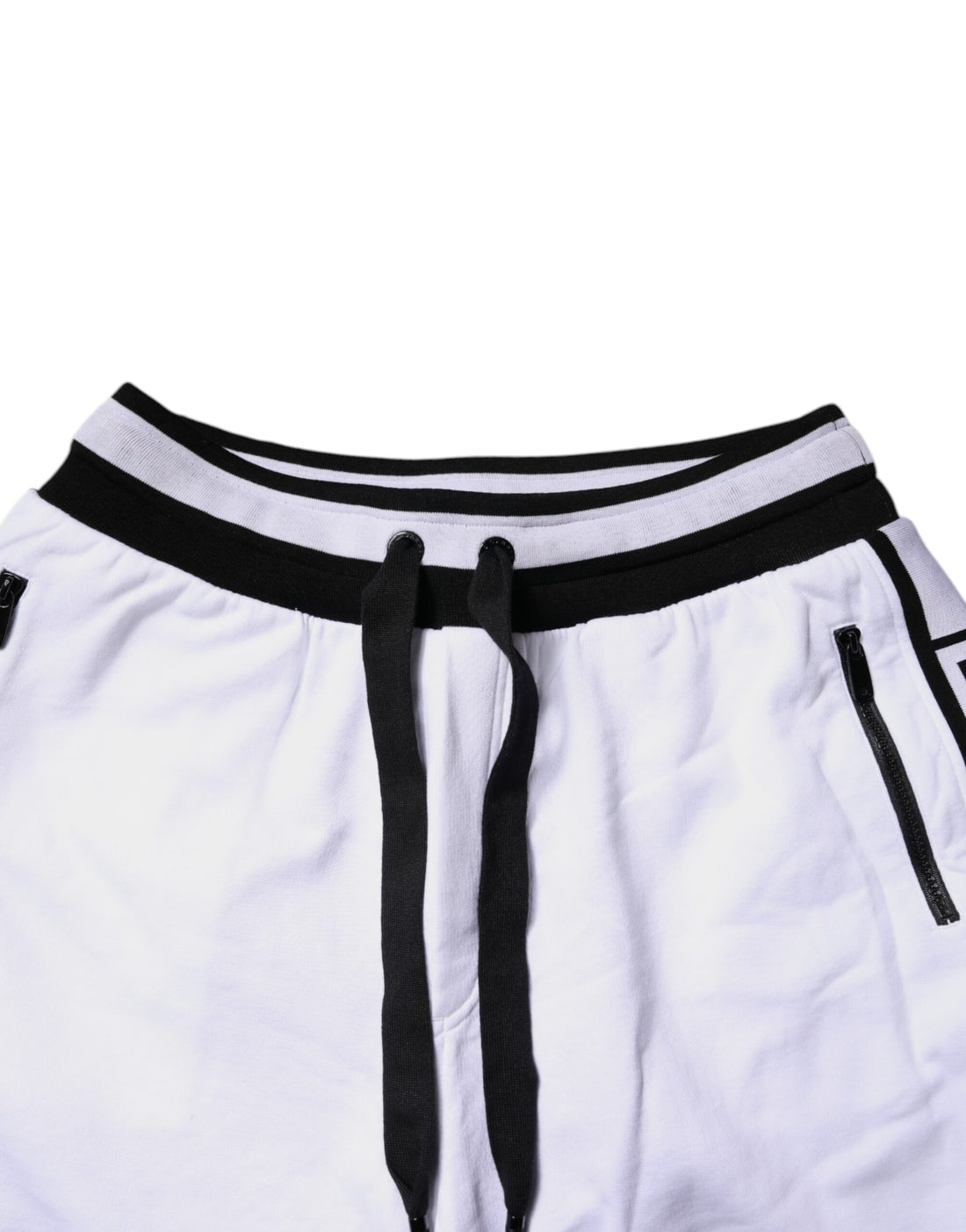 Dolce & Gabbana Black White Cotton Layered Sweatpants Pants